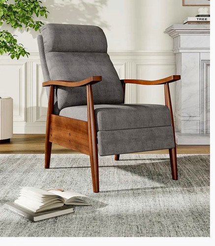 Grey manual recliner chair - grey,