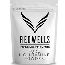 L Glutamine Powder REDWELLS Amino Acid No Additives GMO Free Vegan - With Scoop