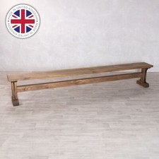 BESPOKE PINE COUNTRY FARMHOUSE DINING BENCH WITH IRON DECORATION