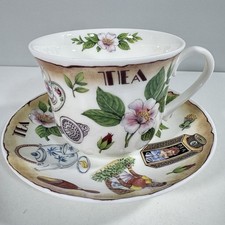 Roy Kirkham Jumbo Tea Time Cup & Saucer Fine Bone China Floral Jumbo Cup 2008