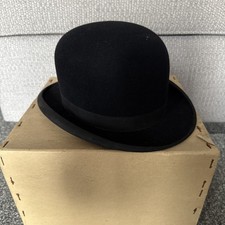 Vintage Austin Reed Regent Street London, Men's Black Unworn Bowler Hat, S 6.75
