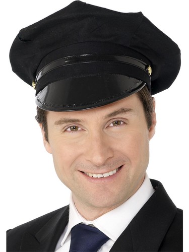 Peaked hat black fancy dress - peaked,
