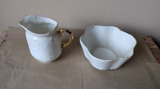 Vintage/Antique Guilded Milk Jug & Sugar Bowl Free P&P