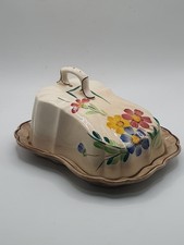 Bouquet." LANCASTER & SANDLAND LTB KAND PAINTED IN ENGLAND butter dish
