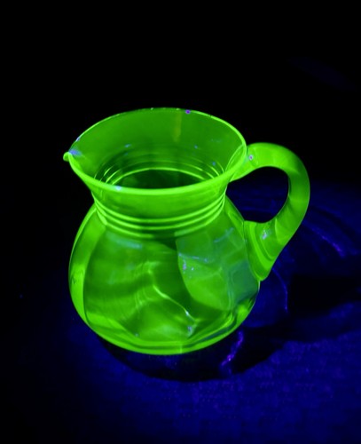 Vintage uranium glass jug - glass,