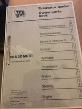 JCB EXCAVATOR LOADER OWNERS PARTS BOOK 3C & 3D Mk III from m/c 125000
