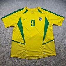 Brazil Football Shirt Large Yellow Home Kit Nike 2002 2003 2004 Ronaldo Jersey