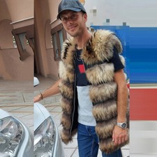 Luxury Men Real Raccoon Fur