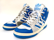 Adidas Hi Tops Blue Stripes