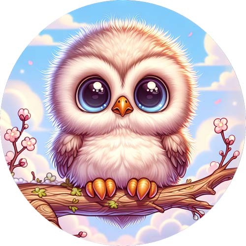 Baby owl stained glass - baby,