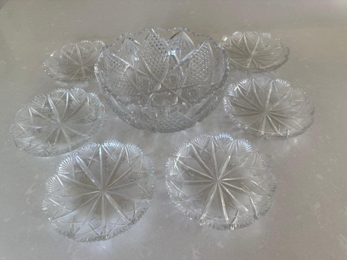 Vintage bohemian glass dessert - vintage,