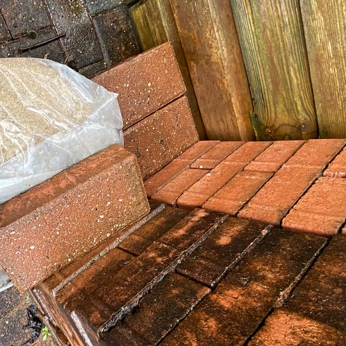 Red concrete rectangular brick - concrete,