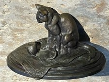 Emmanuel Fremiet French (1824-1910) Bronze Cat Signed Sculpture