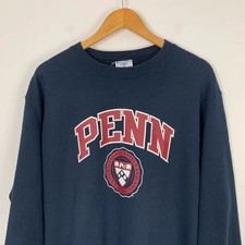 Champion Sweatshirt Mens Medium Blue Penn State University Graphic Print USA