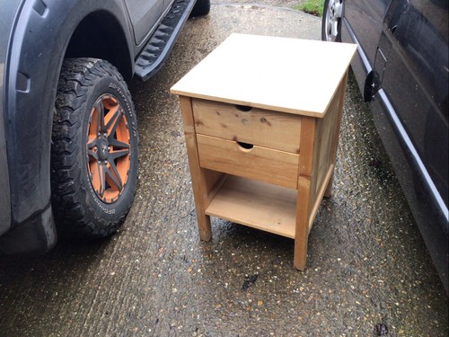 Drawer pine bedside cabinet - 2-drawer,