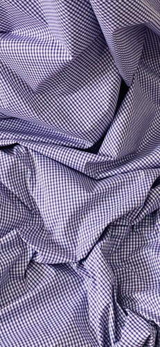 Lilac white gingham fabric - lilac,