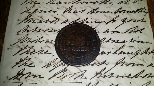 1813 one penny token flint - penny,