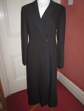 SARA STURGEON WOMENS BROWN MAXI COAT GREY TRIM LINED SIZE 2 