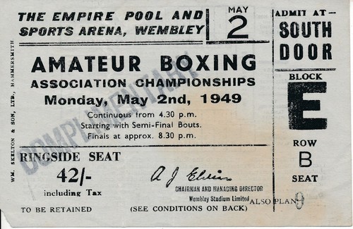 Boxing ticket 1949 - ticket,