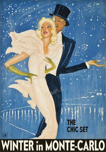 Vintage travel poster - travel, winter