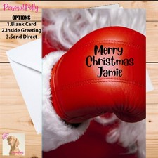 Personalised Boxing Card Christmas Boxer Coach Jab Son Grandson Photo