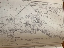 VINTAGE SEA CHART / NAUTICAL MAP 1971 - KILLARY BAY & APPROACHES - 2 Charts