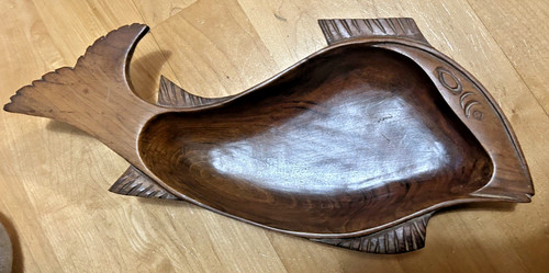 Carved wooden fish - carved,