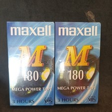 2 X MAXELL E180 Mega Power VHS Video Cassette Tape 3 Hours E-180 -(July 13)