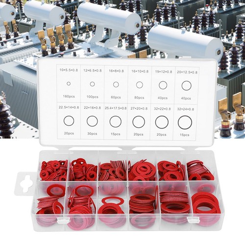 Red steel paper washer long - red,