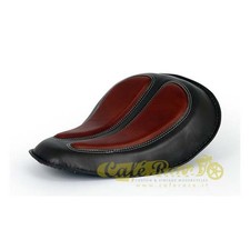 Seat custom bobber single saddle black brown leather 23cm x 22.5cm
