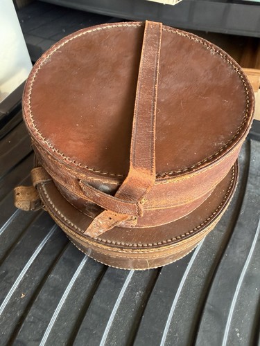 Vintage leather collar box - vintage,