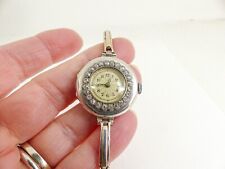 18ct Gold Diamond Wrist Watch Art Deco 1913 Edwardian Antique 9ct Strap