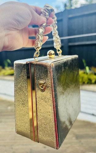 New gold metallic faux leather - new,