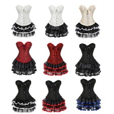 Sophisticated Victorian Strapless Corset Dress for Women Gothic Overbust Gown