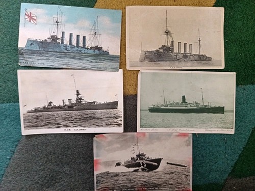 Vintage postcards hms ships - hms,