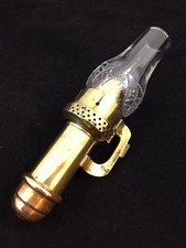 Vntg. Brass Glass Railroad Carriage Candle Lamp Safety Light Pullman Sconce 11.5