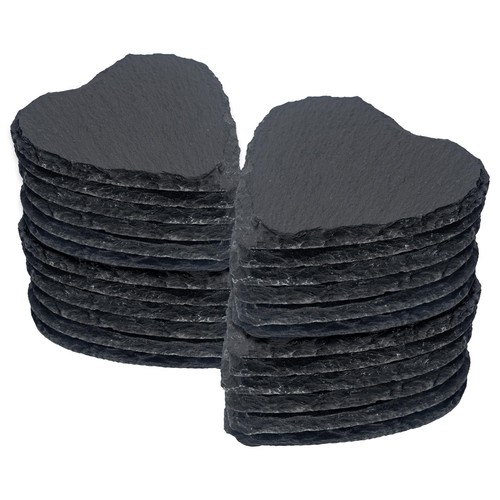 Heart slate coasters 10cm - slate,