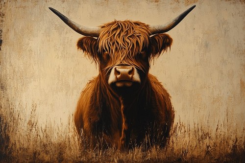 Highland cow canvas - highland,