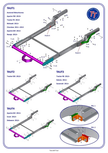 Towtrust fixed flange towbar - flange,