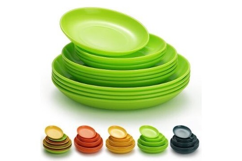 Picnic plastic plates - plastic, of