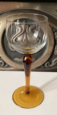 Amber Colour Stem Hock Wine Glass.