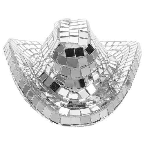 Silver glass disco - silver, hat
