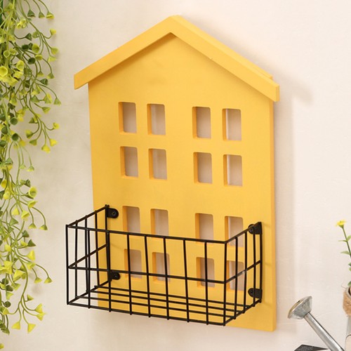 Yellow wall storage shelves - storage,
