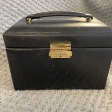 Dulwich Designs Black Leather Jewellery Box genuine leather 
