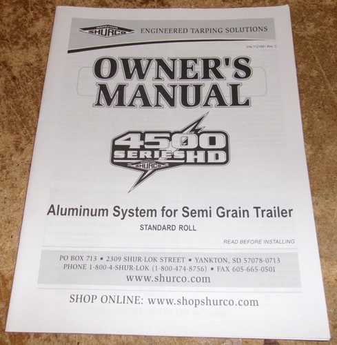 Shurco tarp 4500 series - tarp, alum