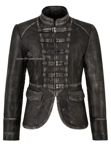 Women leather jacket vintage - leather,