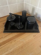 Vintage Ebony Dressing Table/ Desk Set.