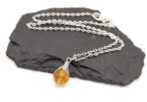 Citrine necklace with - citrine,