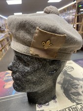 Vintage 1950's Boy Scout Wool Beret Hat Cap Grey The Scout Association