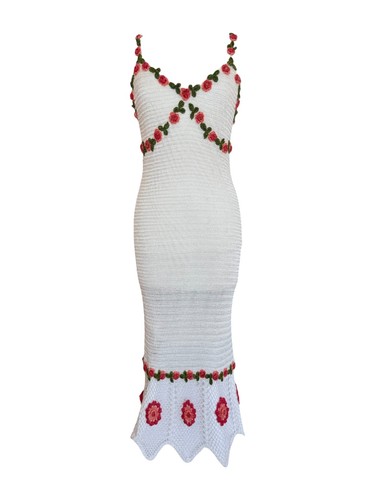Rene derhy white crochet rose - derhy,